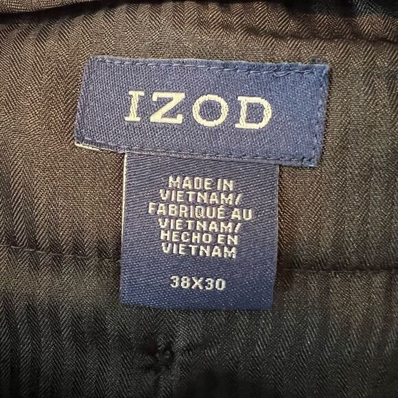 NWT! Izod navy slim fit dress pants. Size 38x30 - Picture 3 of 11